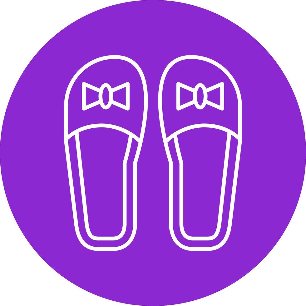 Slippers Line Multicircle Icon vector