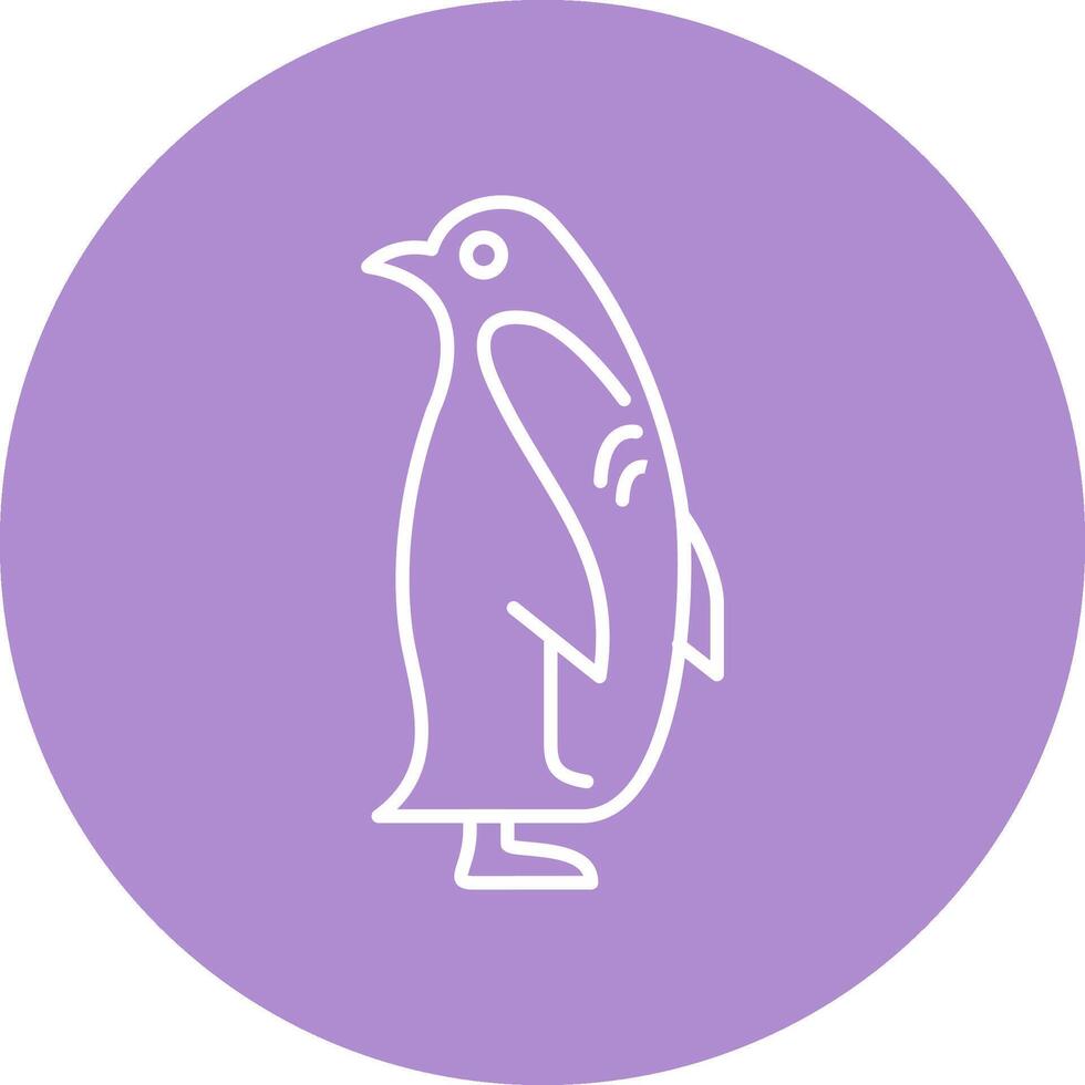 Penguin Line Multicircle Icon vector