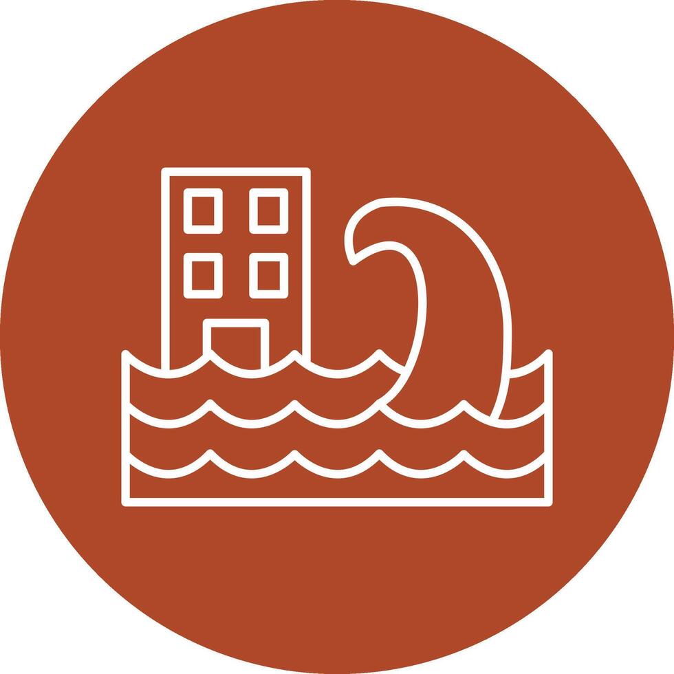 Tsunami Line Multicircle Icon vector