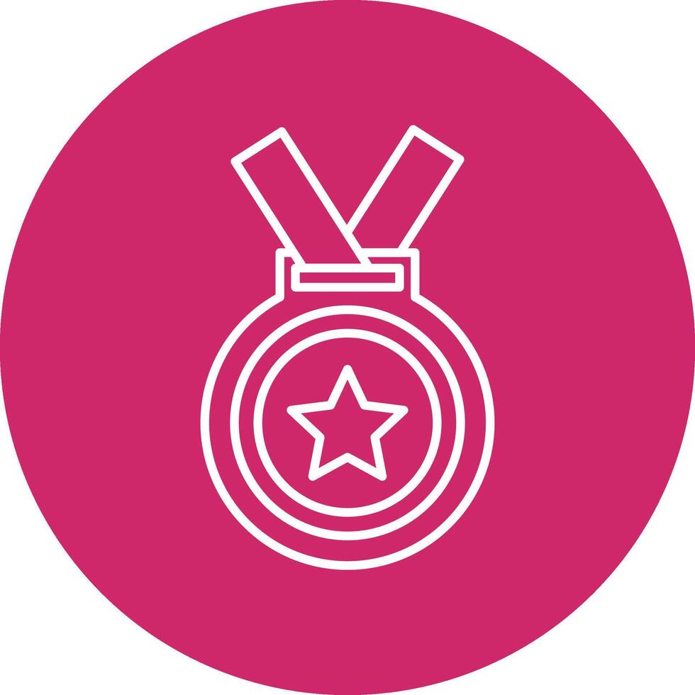 medalla línea multicírculo icono vector
