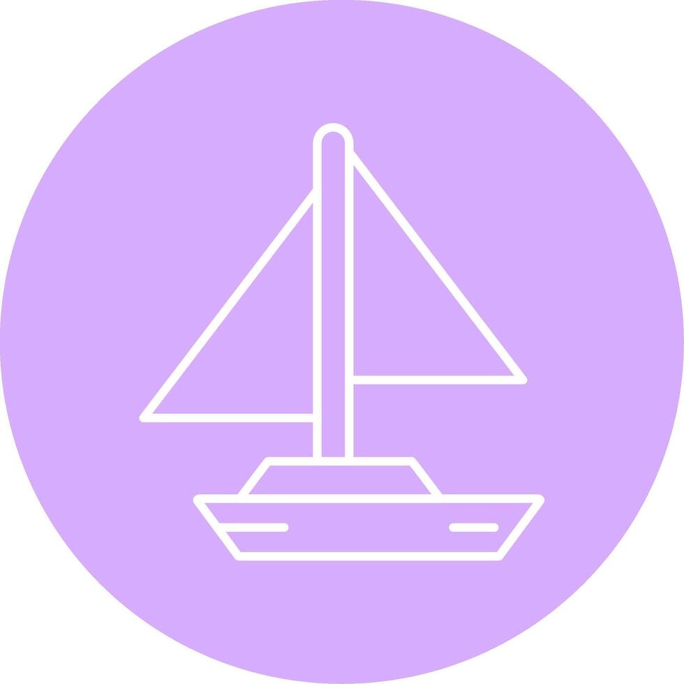 Small Yacht Line Multicircle Icon vector