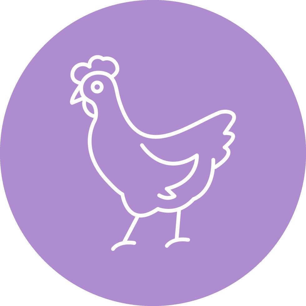 Chicken Line Multicircle Icon vector