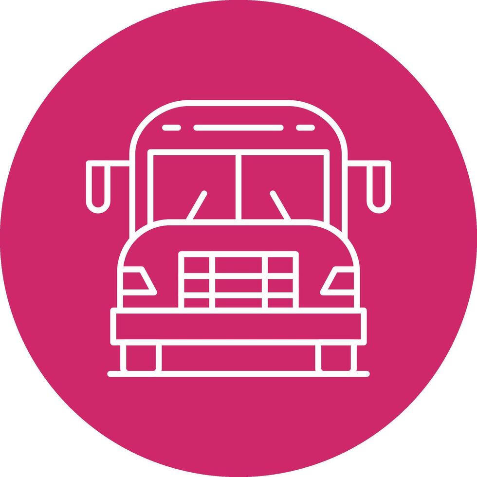 School Bus Line Multicircle Icon vector