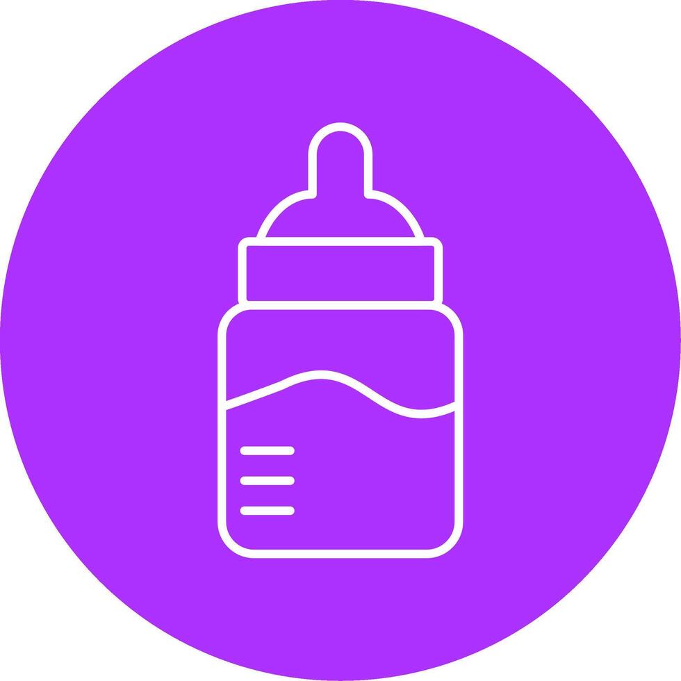bebé botella línea multicírculo icono vector