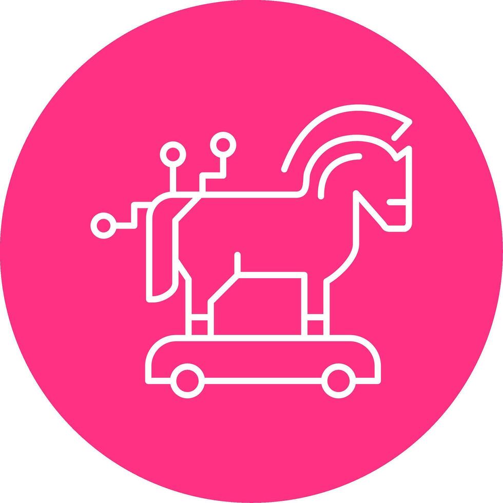 Trojan Horse Line Multicircle Icon vector