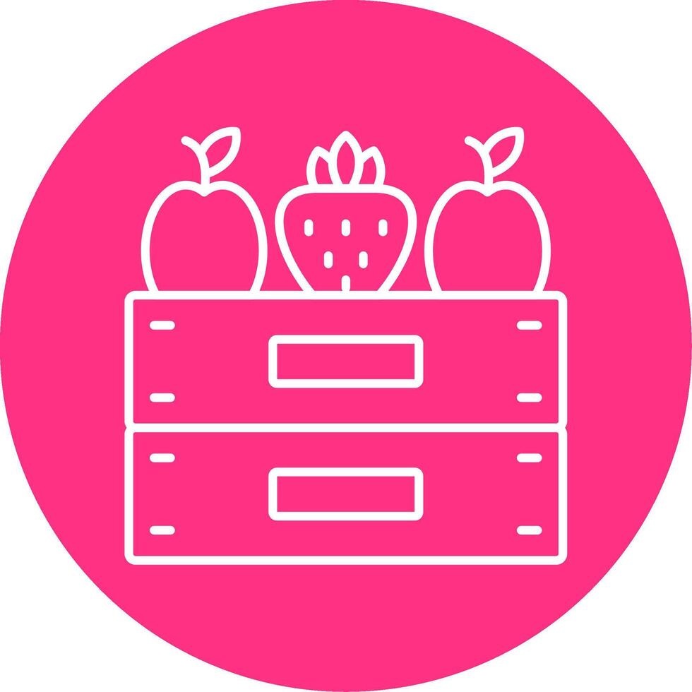 Fruta caja línea multicírculo icono vector