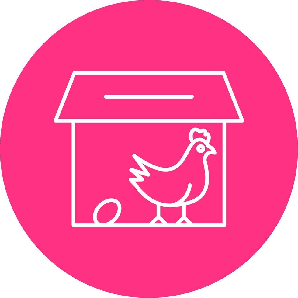 Chicken Coop Line Multicircle Icon vector