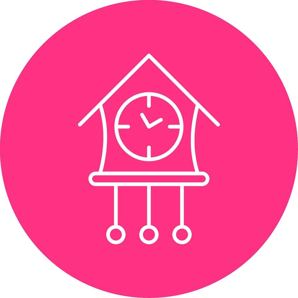 Cuckoo Clock Line Multicircle Icon vector