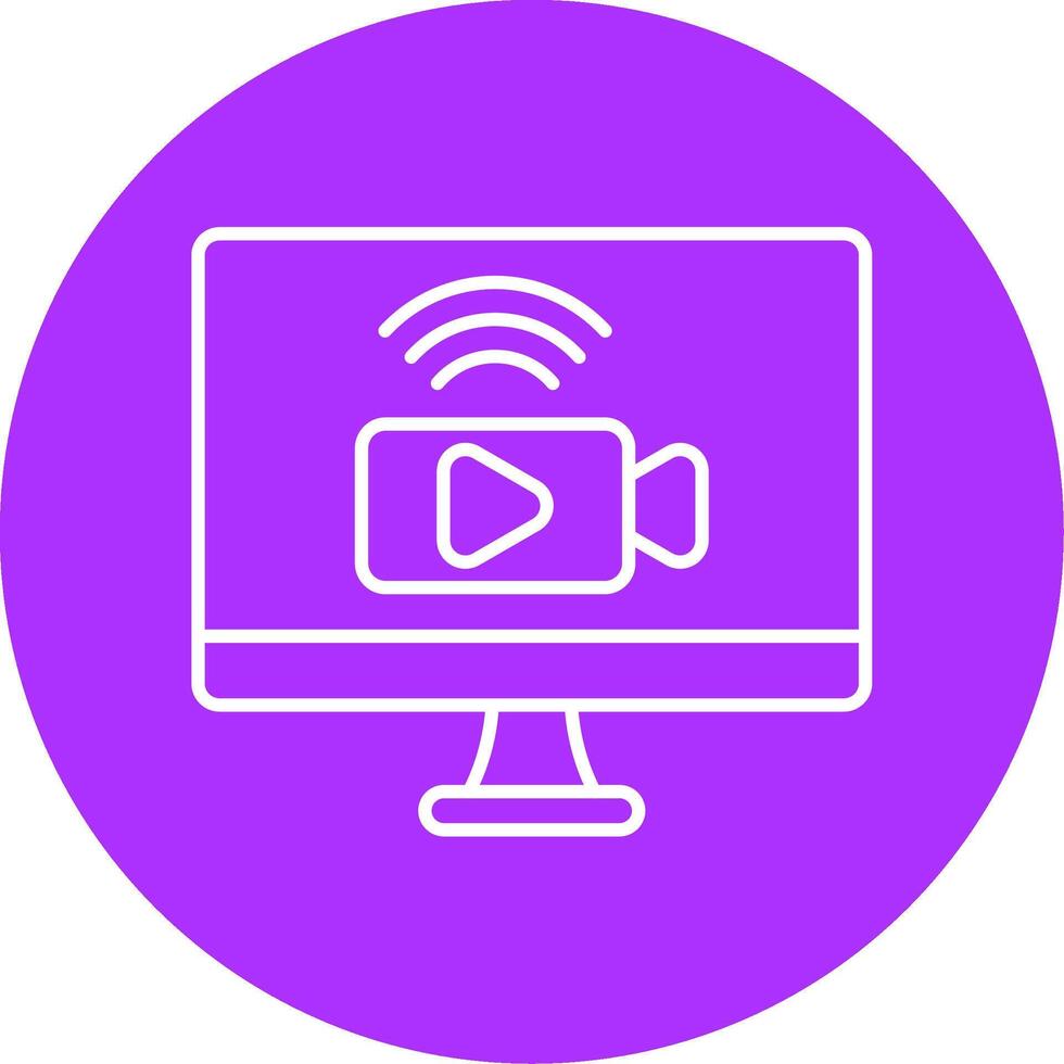 Live Stream Line Multicircle Icon vector