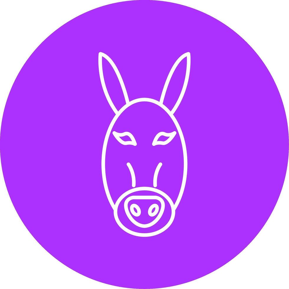 Burro línea multicírculo icono vector