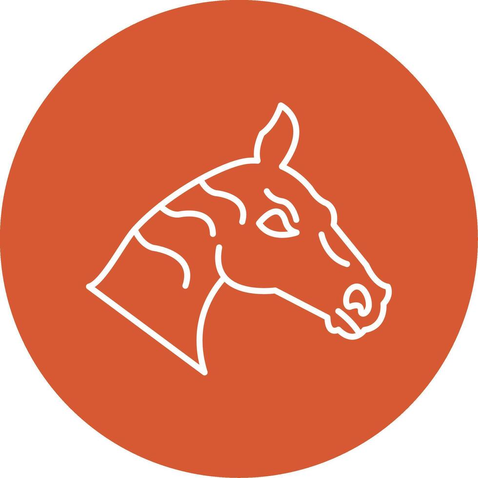 Horse Line Multicircle Icon vector