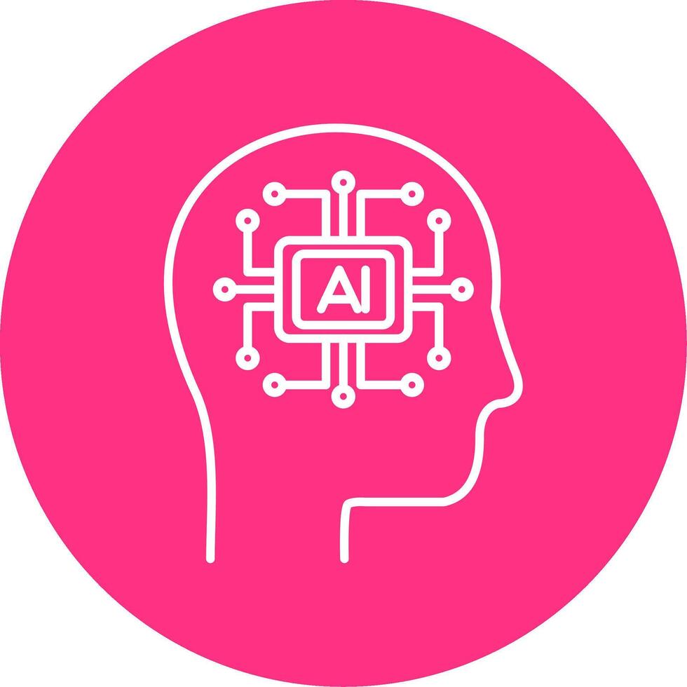 artificial inteligencia línea multicírculo icono vector