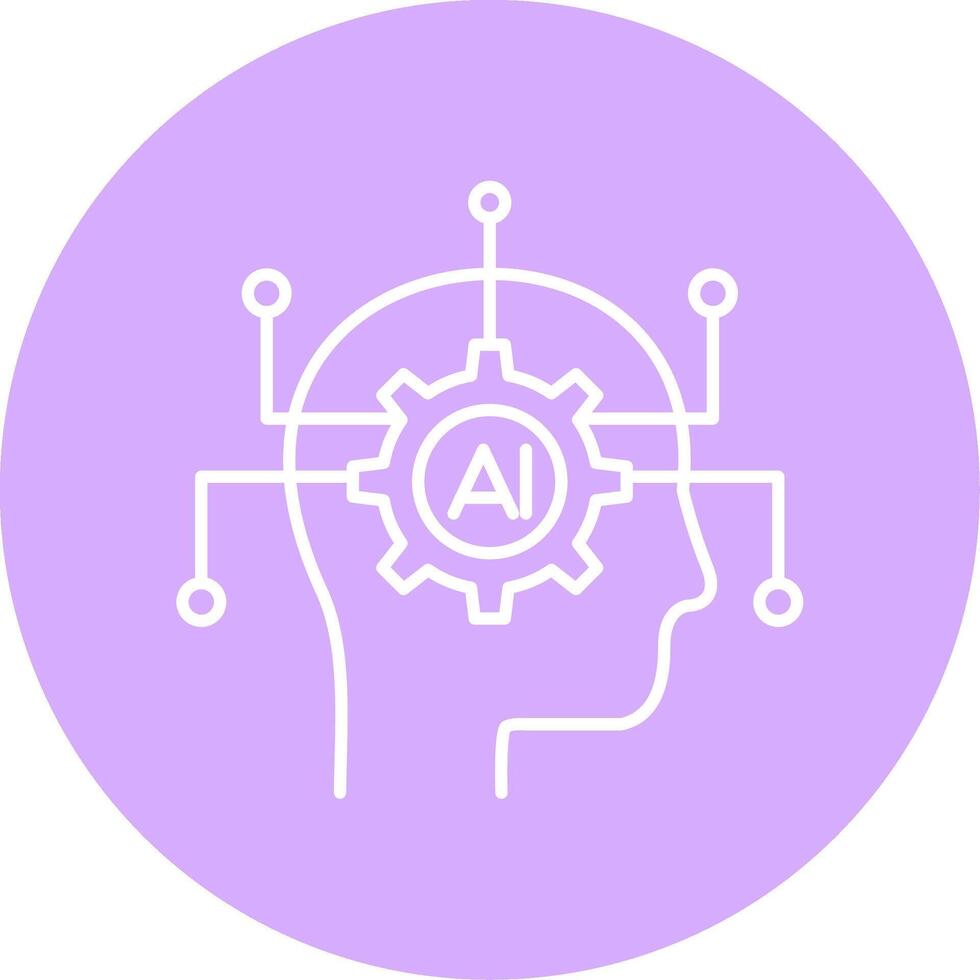 Artificial Intelligence Line Multicircle Icon vector