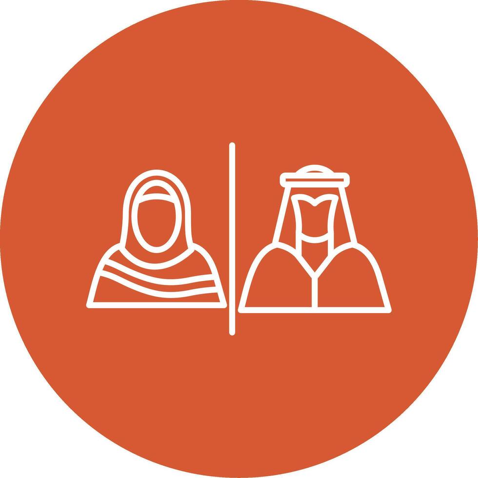 Divorce Line Multicircle Icon vector