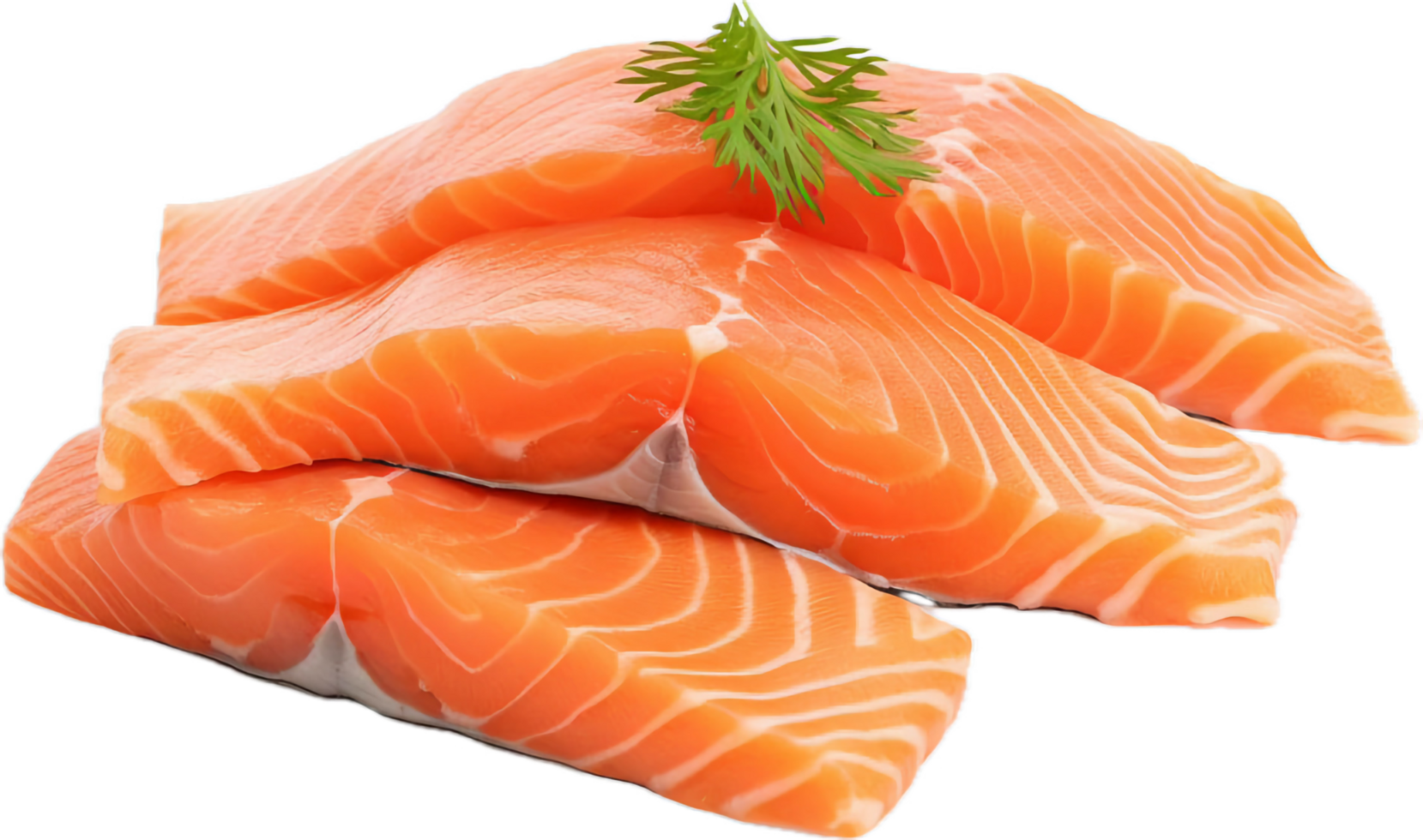 AI generated slices of fresh salmon png