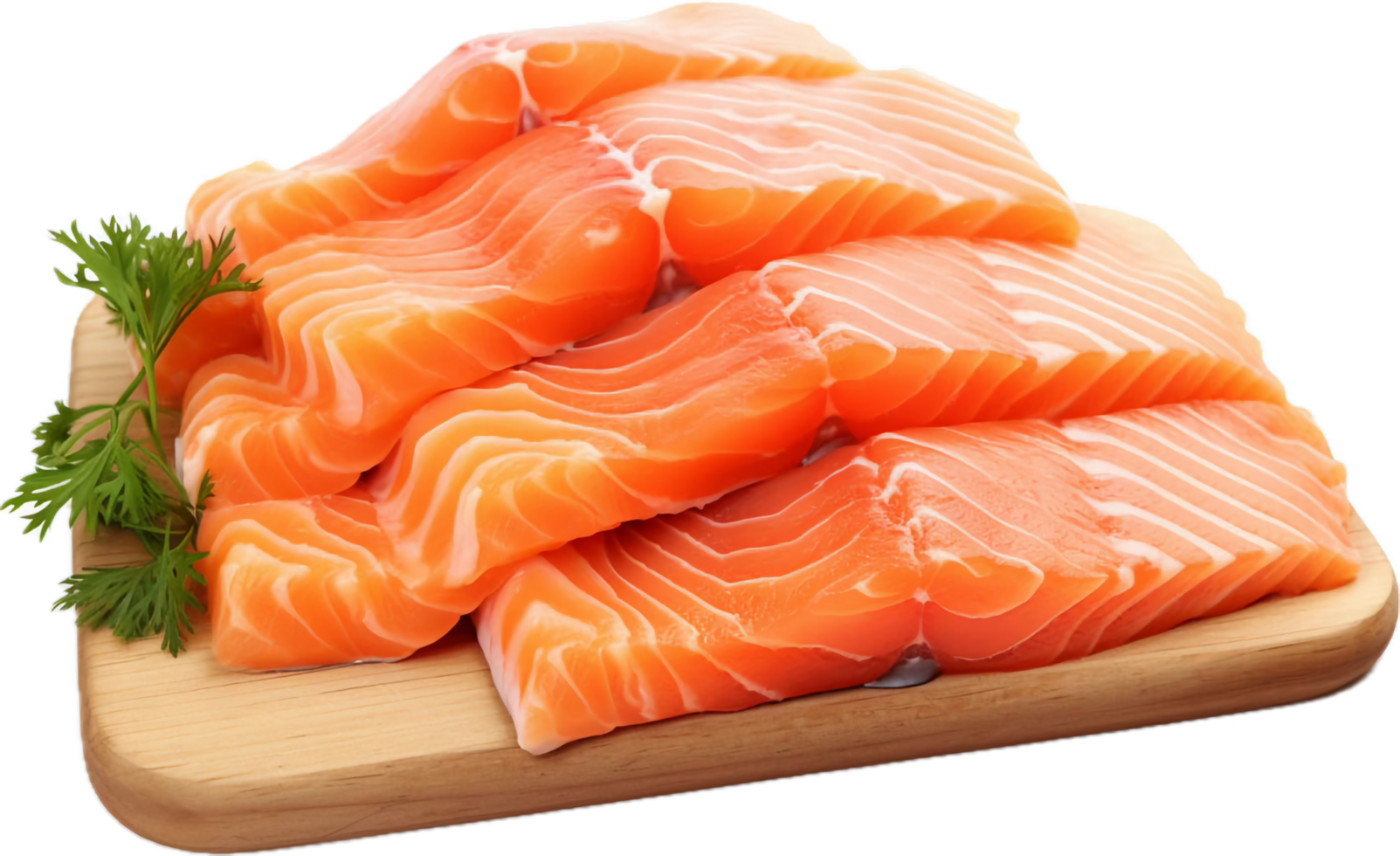AI generated slices of fresh salmon png