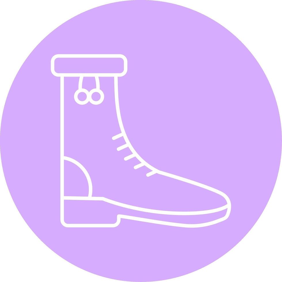 Rain Boots Line Multicircle Icon vector