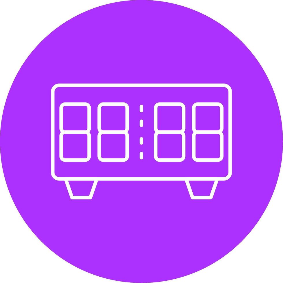 Digital Clock Line Multicircle Icon vector