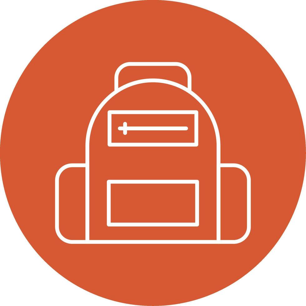 School Bag Line Multicircle Icon vector