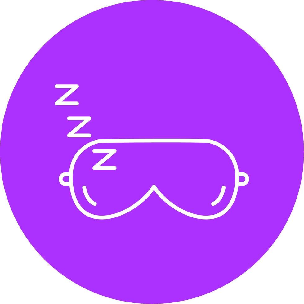 dormido máscara línea multicírculo icono vector