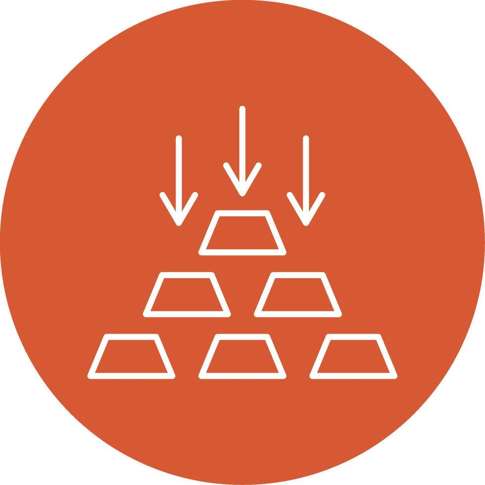 Gold Ingot Line Multicircle Icon vector