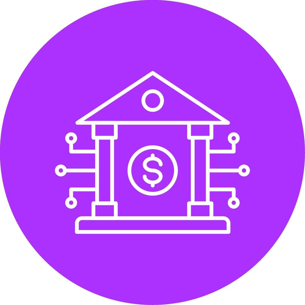 Banking System Line Multicircle Icon vector
