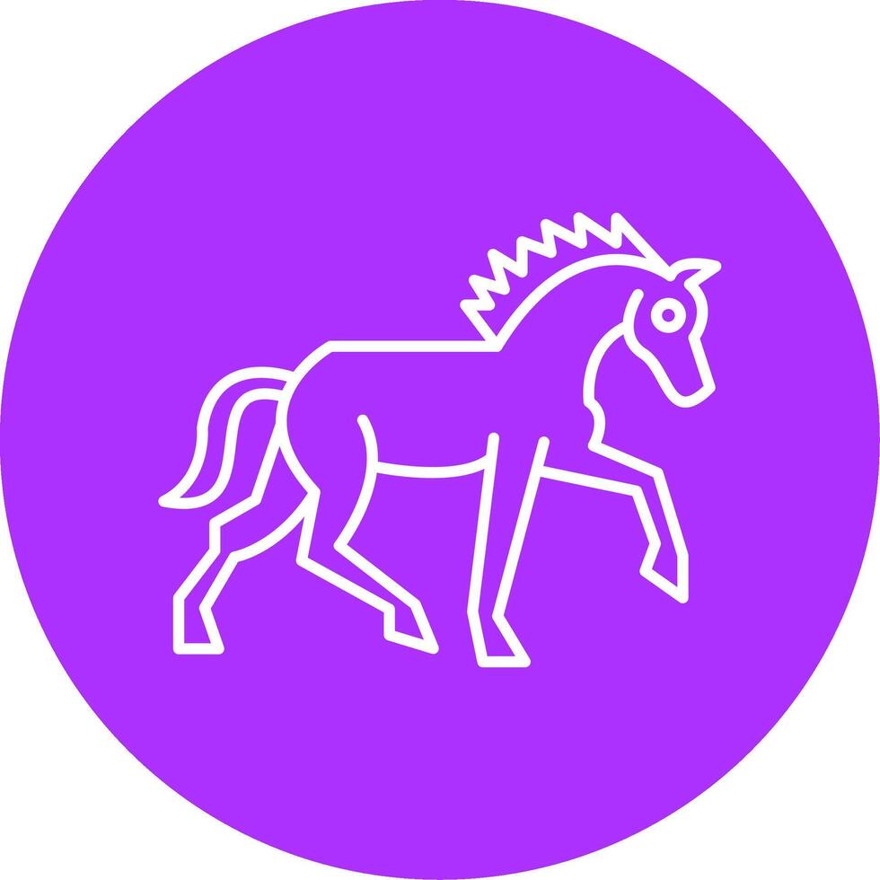 caballo línea multicírculo icono vector