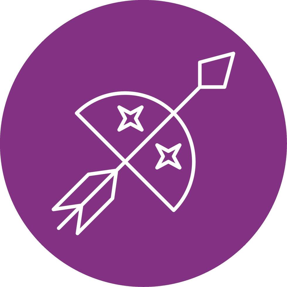 Bow And Arrow Line Multicircle Icon vector