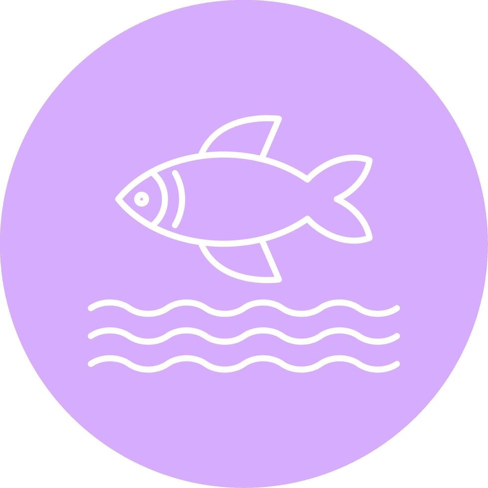 Fish Line Multicircle Icon vector