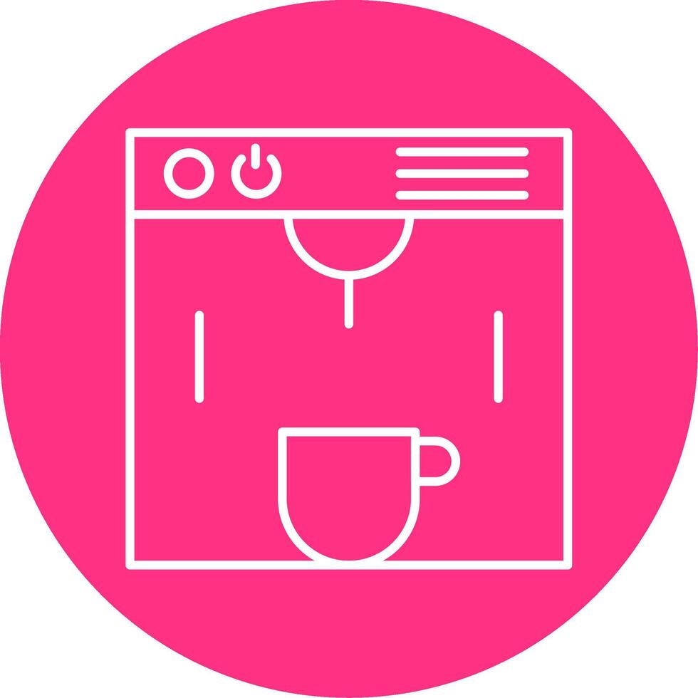 Coffe Maker Line Multicircle Icon vector