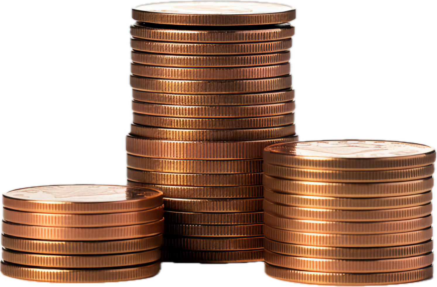 AI generated coin stack png