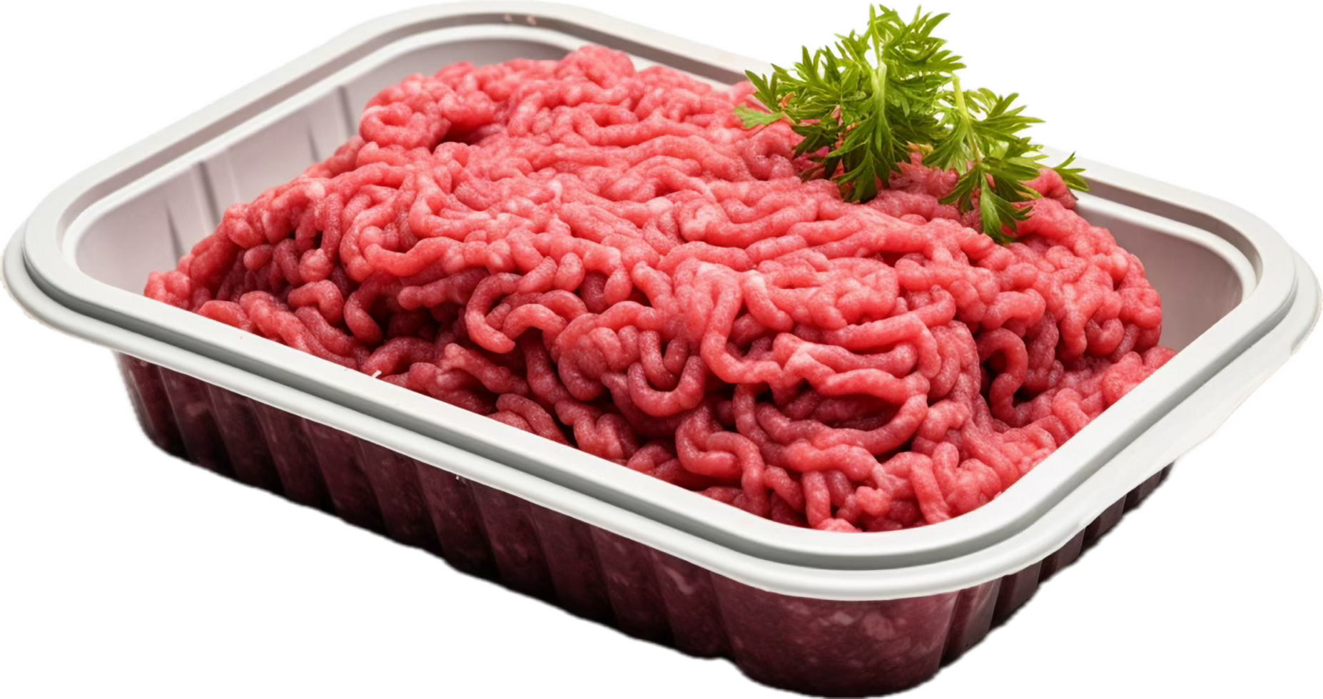 AI generated raw minced meat in a black plastic png