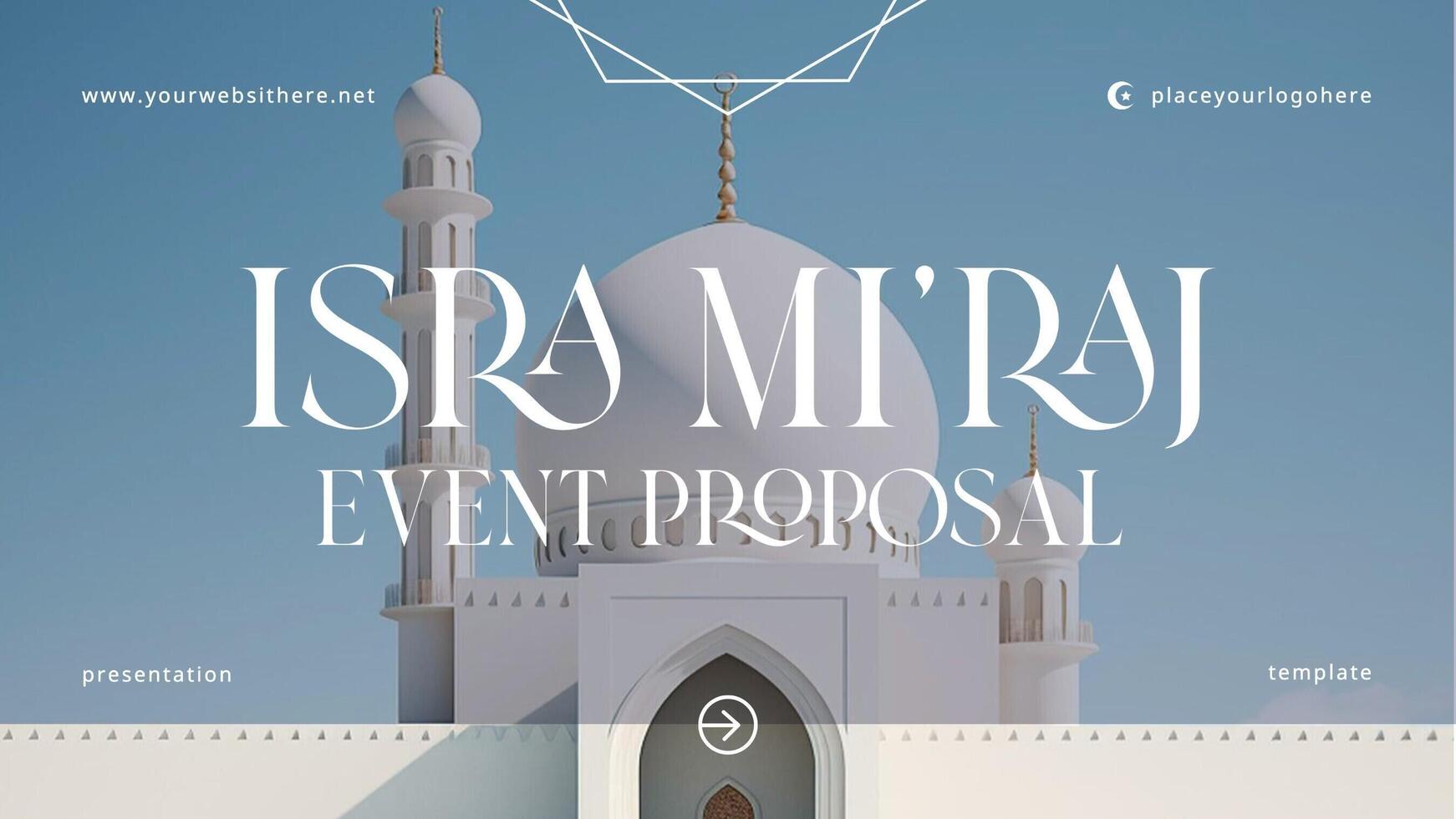 White Isra Mi'raj Event Proposal Presentation Template
