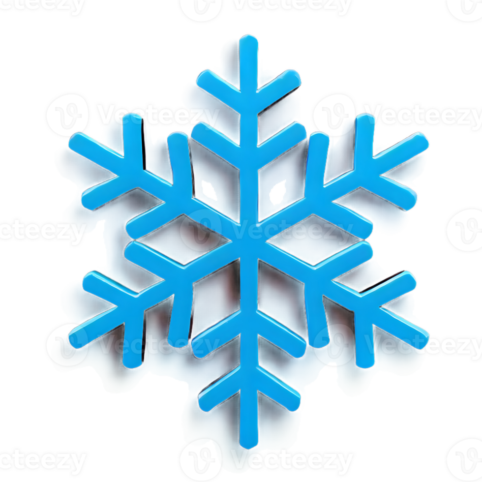 AI generated 3d icon of christmas snowflake isolated on transparent background png