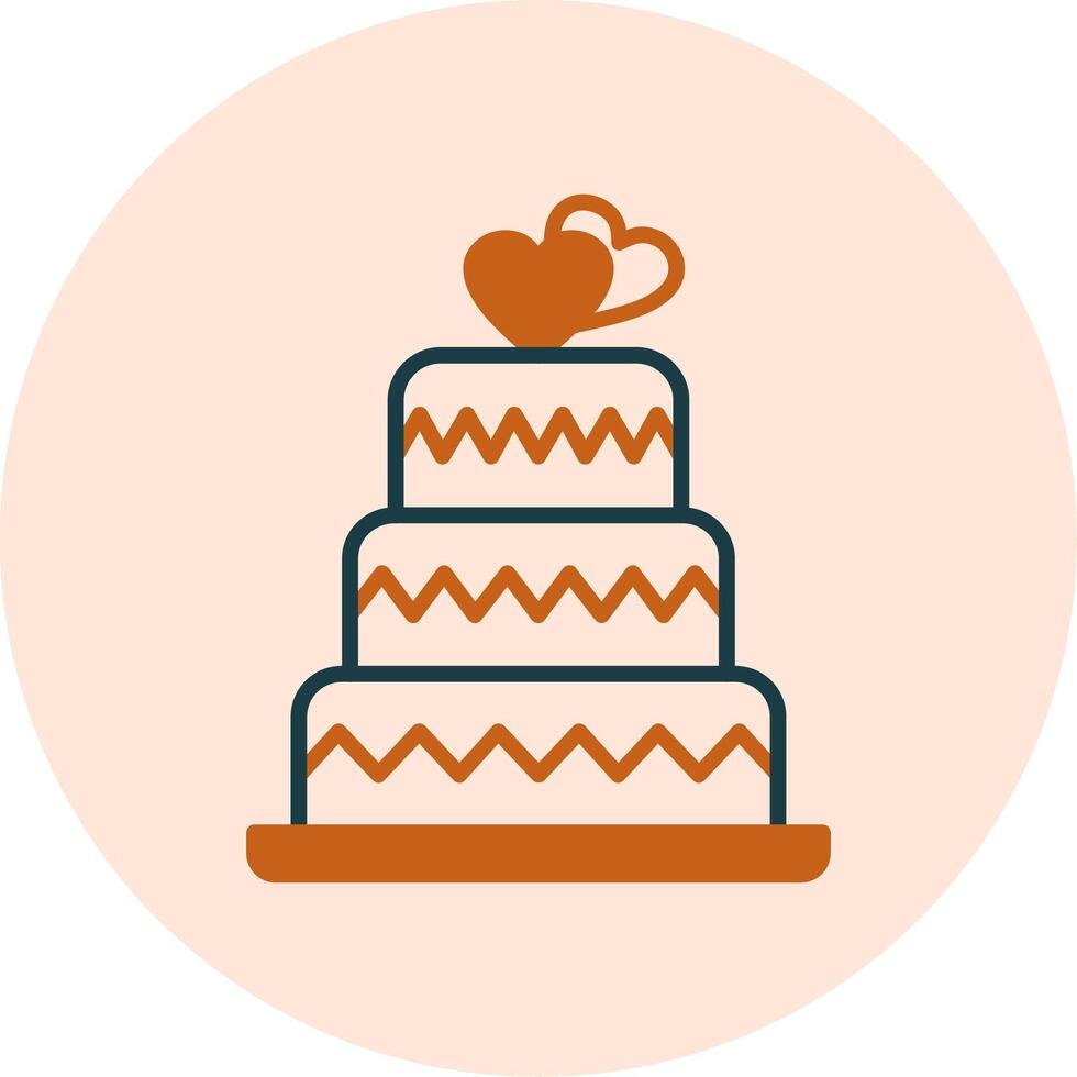 icono de vector de pastel de bodas