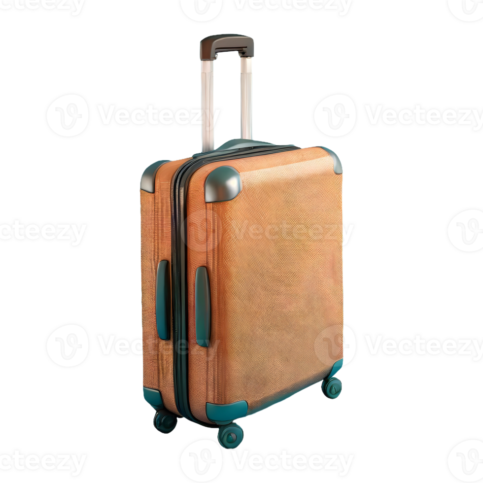 AI generated 3d suitcase isolated on transparent background png