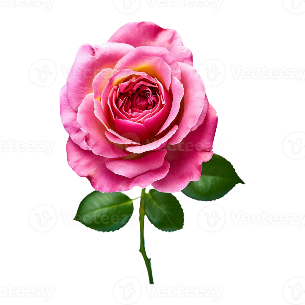AI generated Fresh pink rose isolated on transparent background png