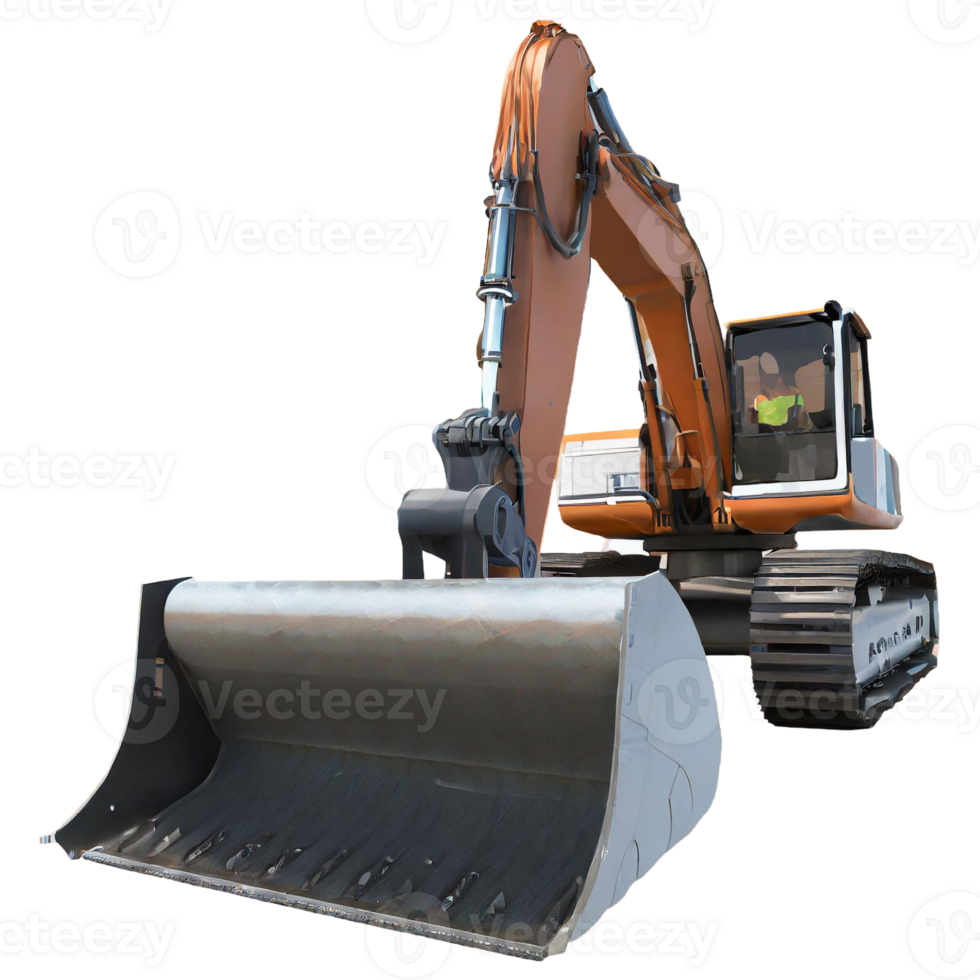 AI generated Track excavator png isolated on transparent background