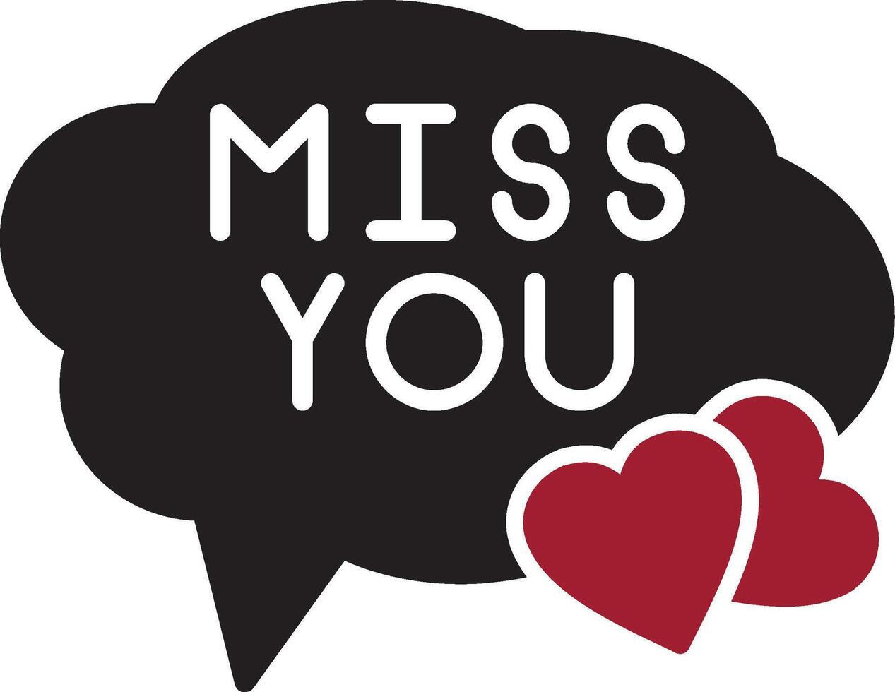 Miss You Vector Icon