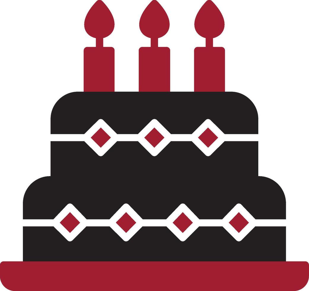 icono de vector de pastel de cumpleaños