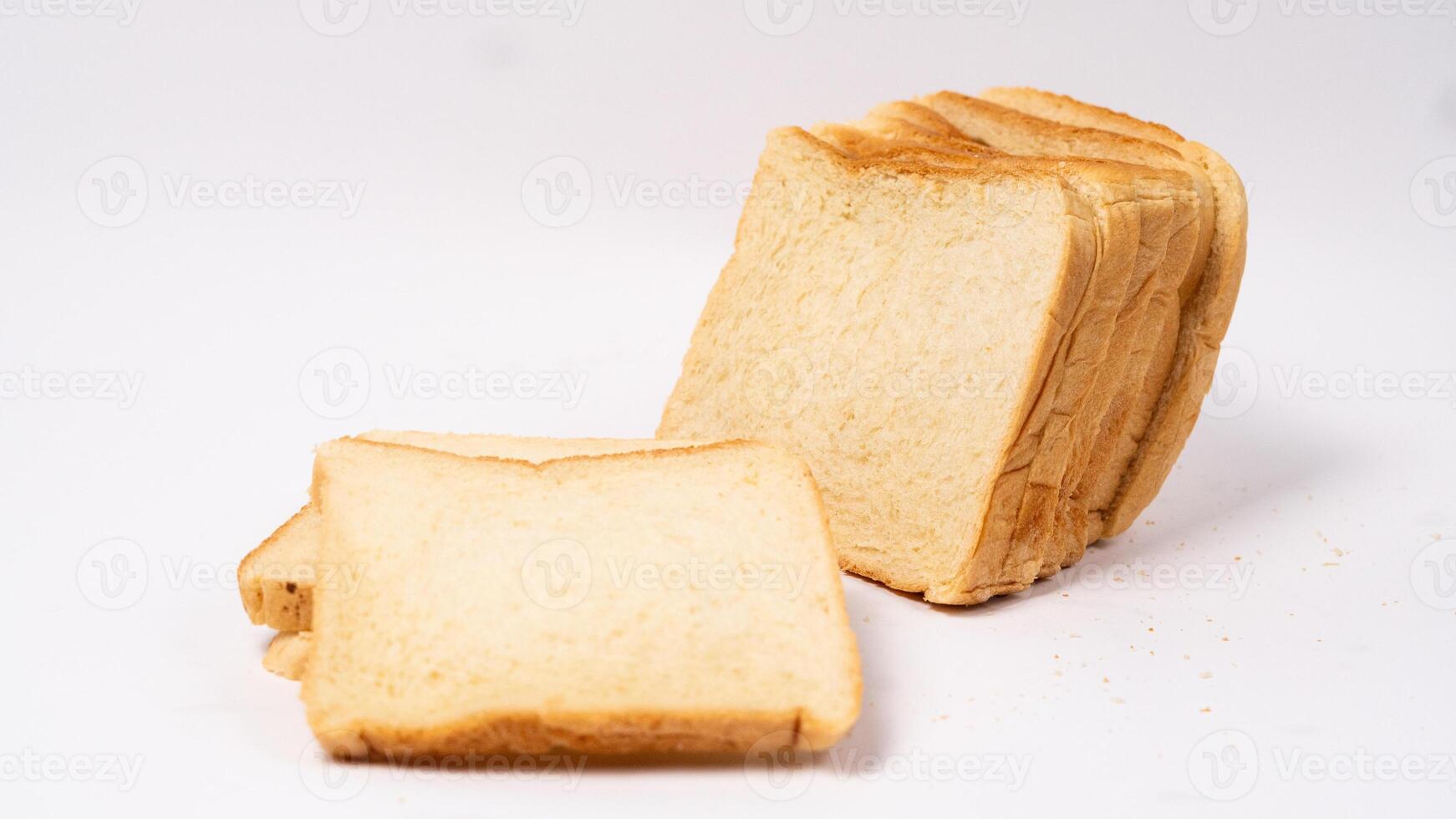 sliced bread isolated on white background with clipping path. photo