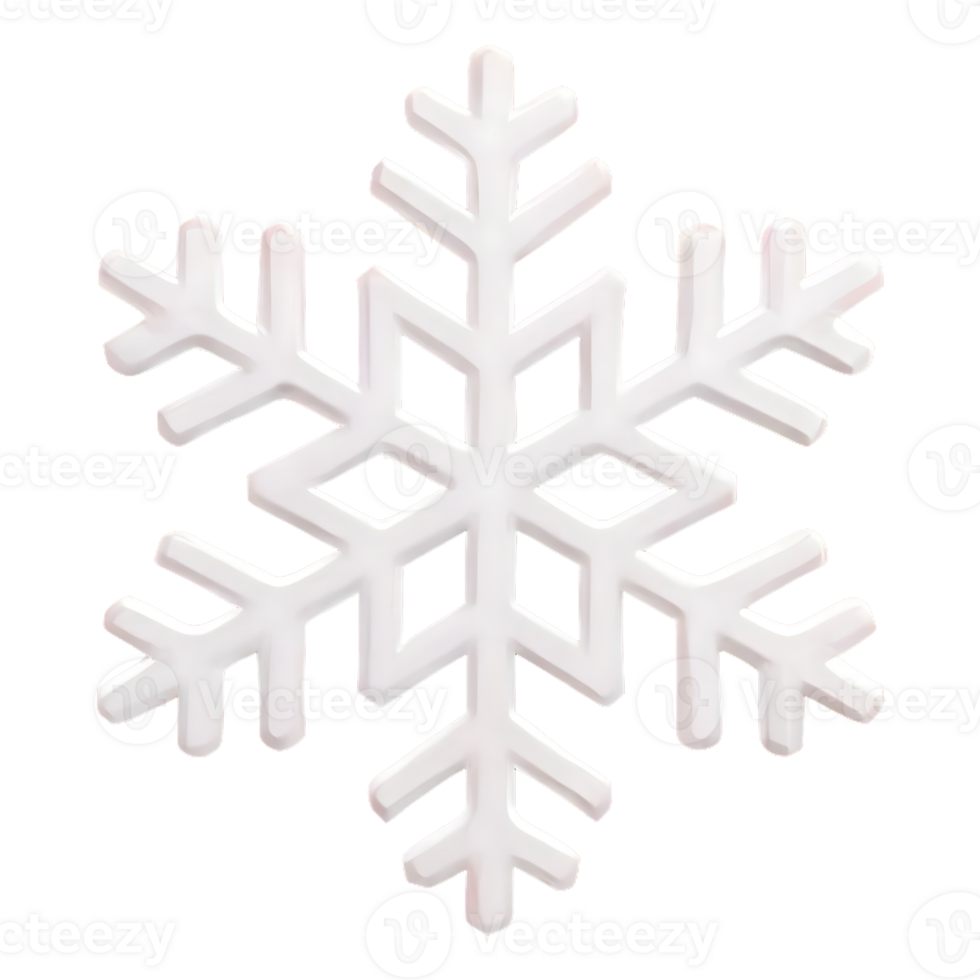 AI generated 3d icon of christmas snowflake isolated on transparent background png