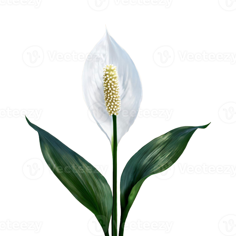 AI generated Peace lily spathiphyllum wallisii flower png isolated on transparent background
