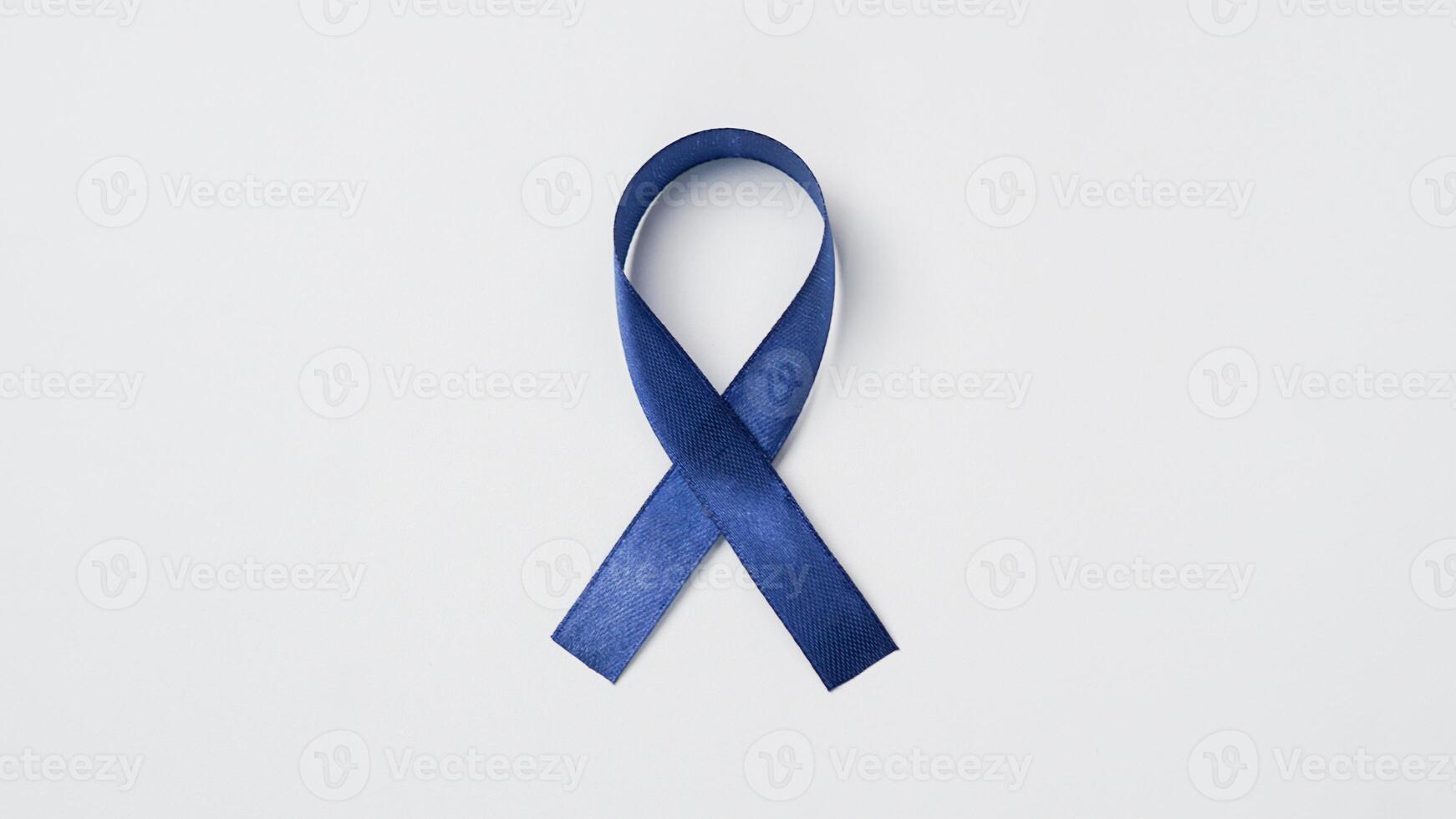 blue ribbon on white background photo