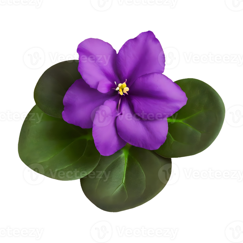 AI generated African violet isolated on transparent background png