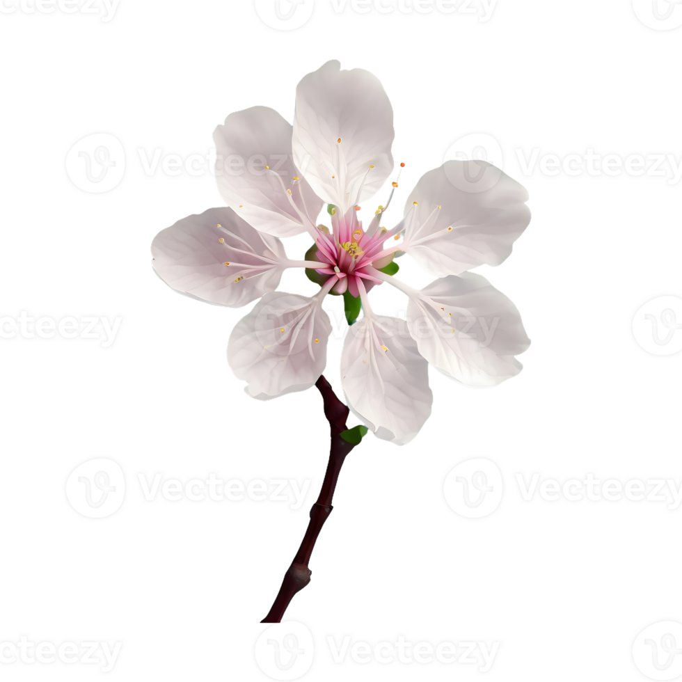 AI generated Cherry blossom flower isolated on transparent background png
