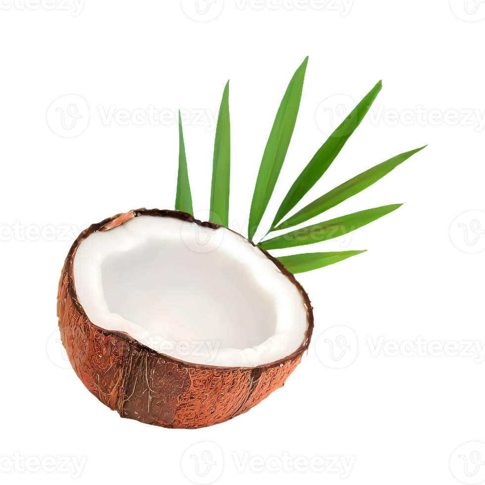 AI generated Coconut isolated on transparent background png