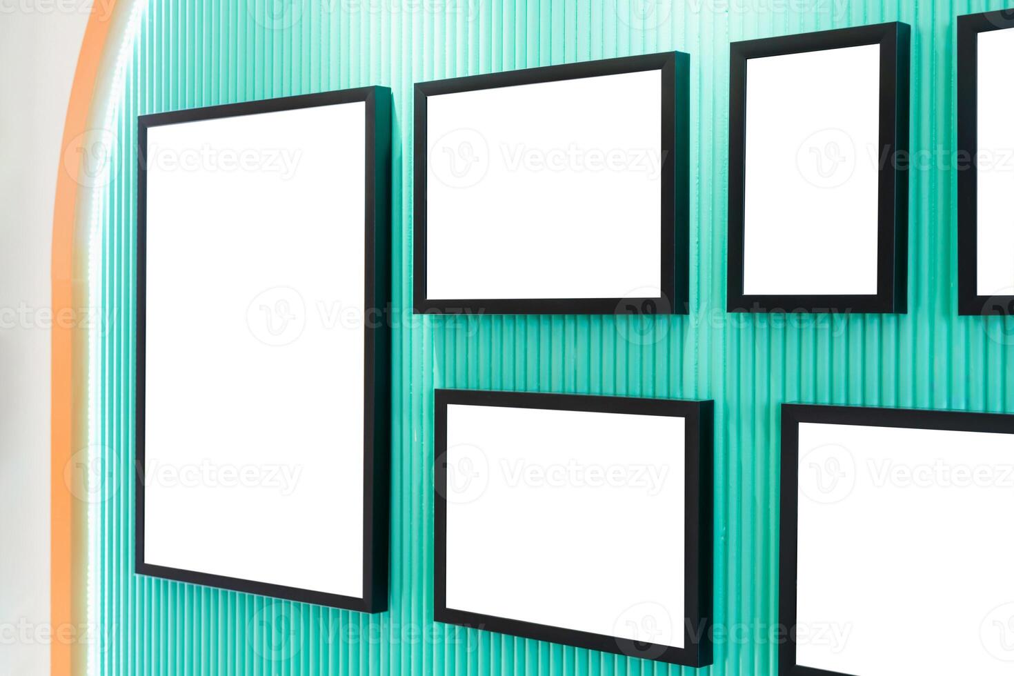 Group of blank photo frames display for your design