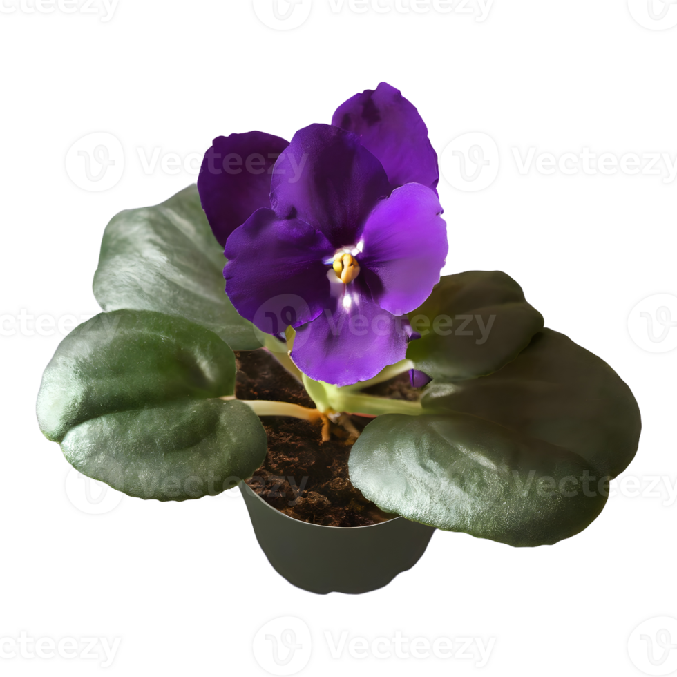 AI generated African violet isolated on transparent background png