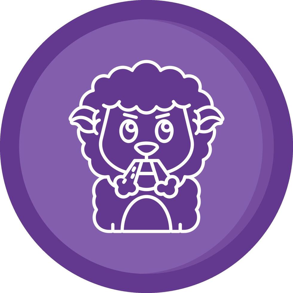 Angry Solid Purple Circle Icon vector